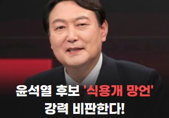 '개식용 학대 아냐, 식용개는 따로 있다' 윤석열 후보 망언을 비판한다! 
