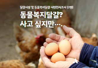 [달걀시장 및 동물복지달걀 시민인식조사②] "동물복지달걀? 매번 구매하기엔 부담스러워요."