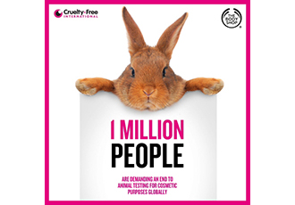 화장품 동물실험 금지 글로벌 서명운동이 백 만개의 서명을 달성했습니다. 