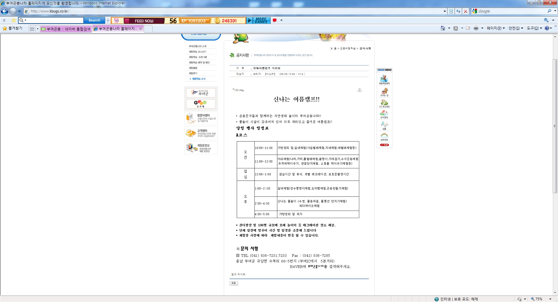 부여 곤충 체험 ......